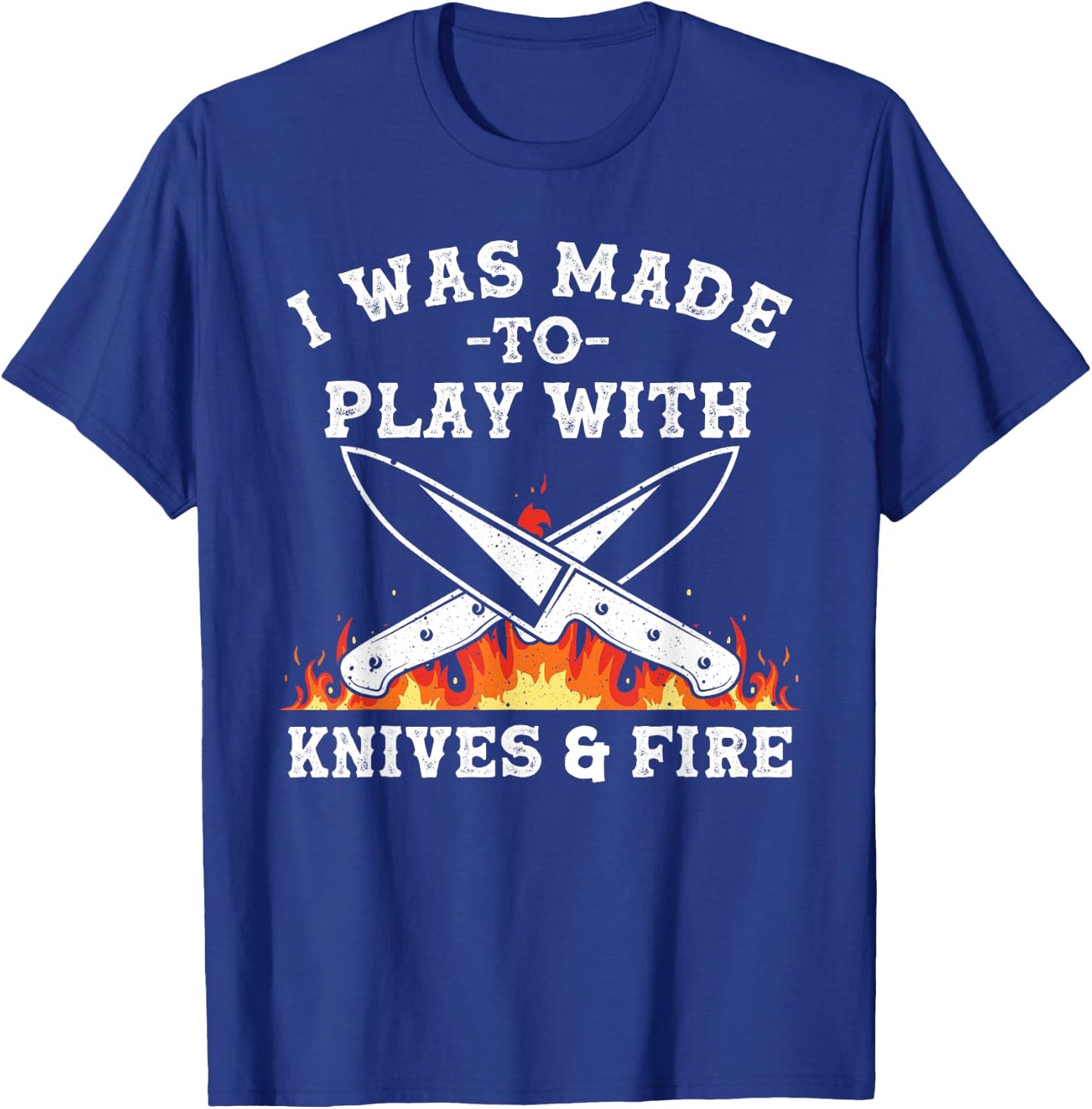 Funny Chef Design Women Knives Play Cooking Lovers T-Shirt - T-Shirt | Royal