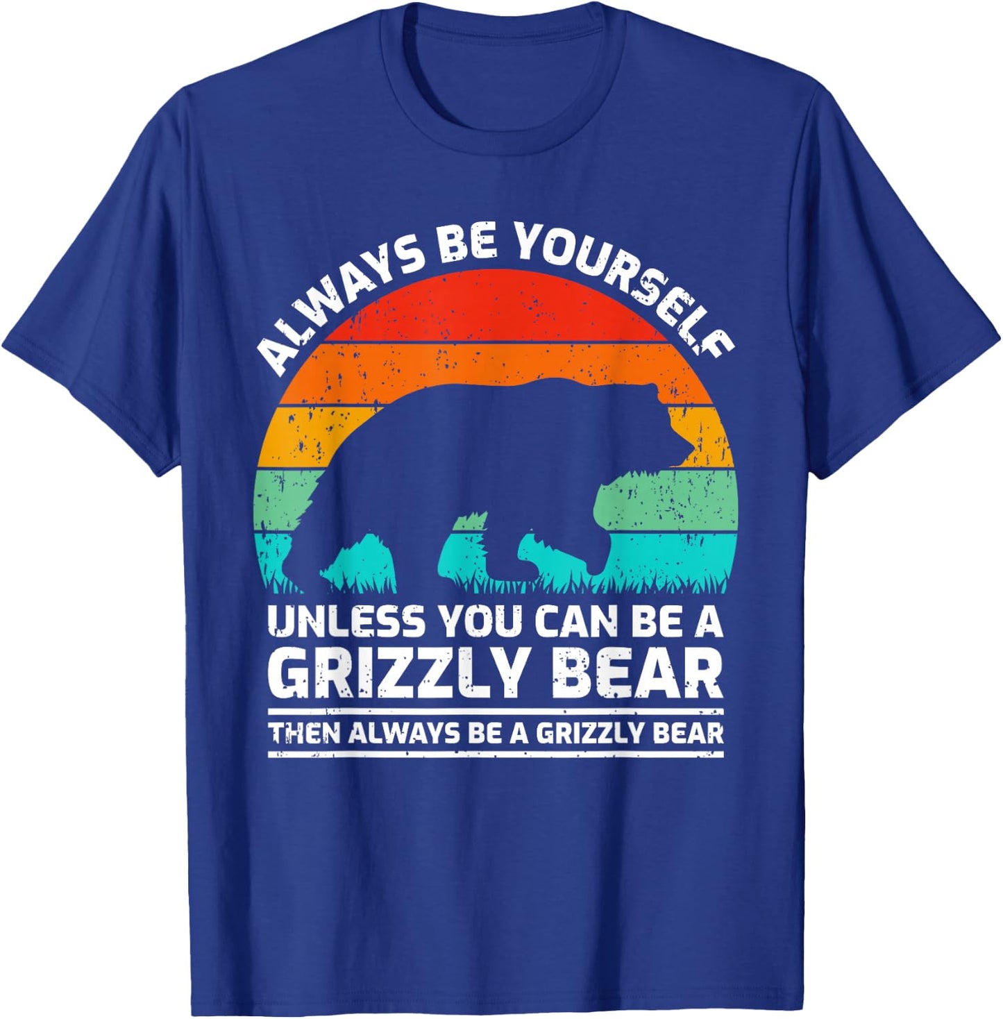 Vintage Grizzly Bear Animal Lover Retro Cute Grizzly Bear T-Shirt - T-Shirt | Royal