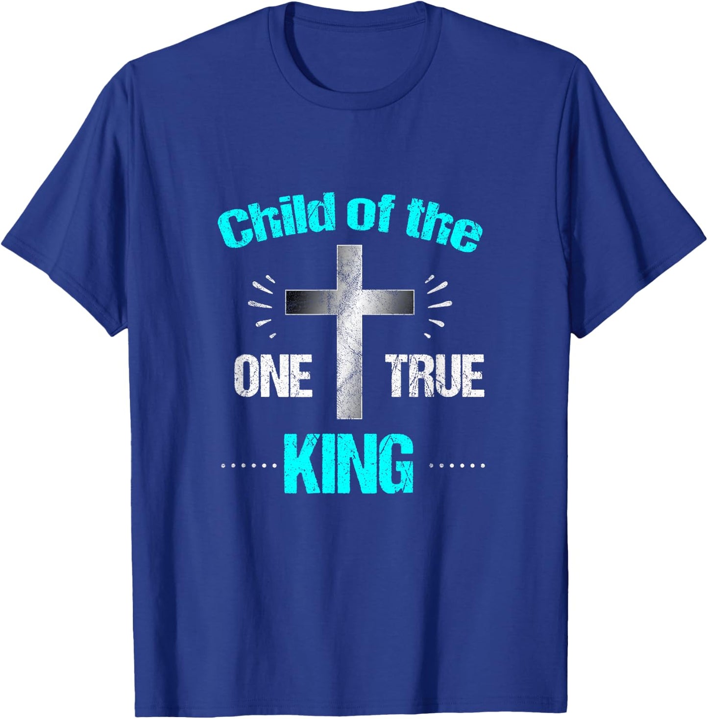 Christian T Shirt Child One True King God Jesus Cross T-Shirt - T-Shirt | Royal