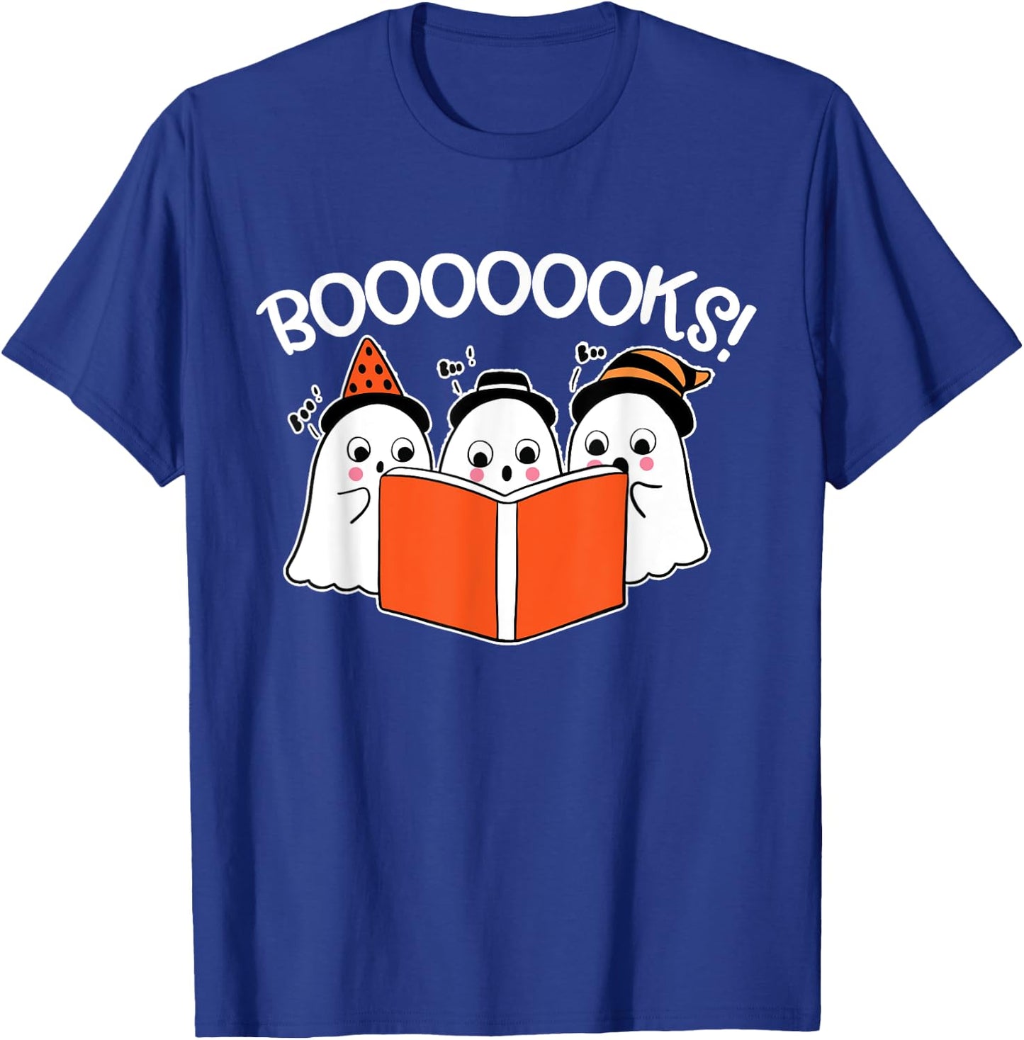 Boooks Lazy DIY Halloween Teacher Funny Ghost Reading Women Kids T-Shirt - T-Shirt | Royal