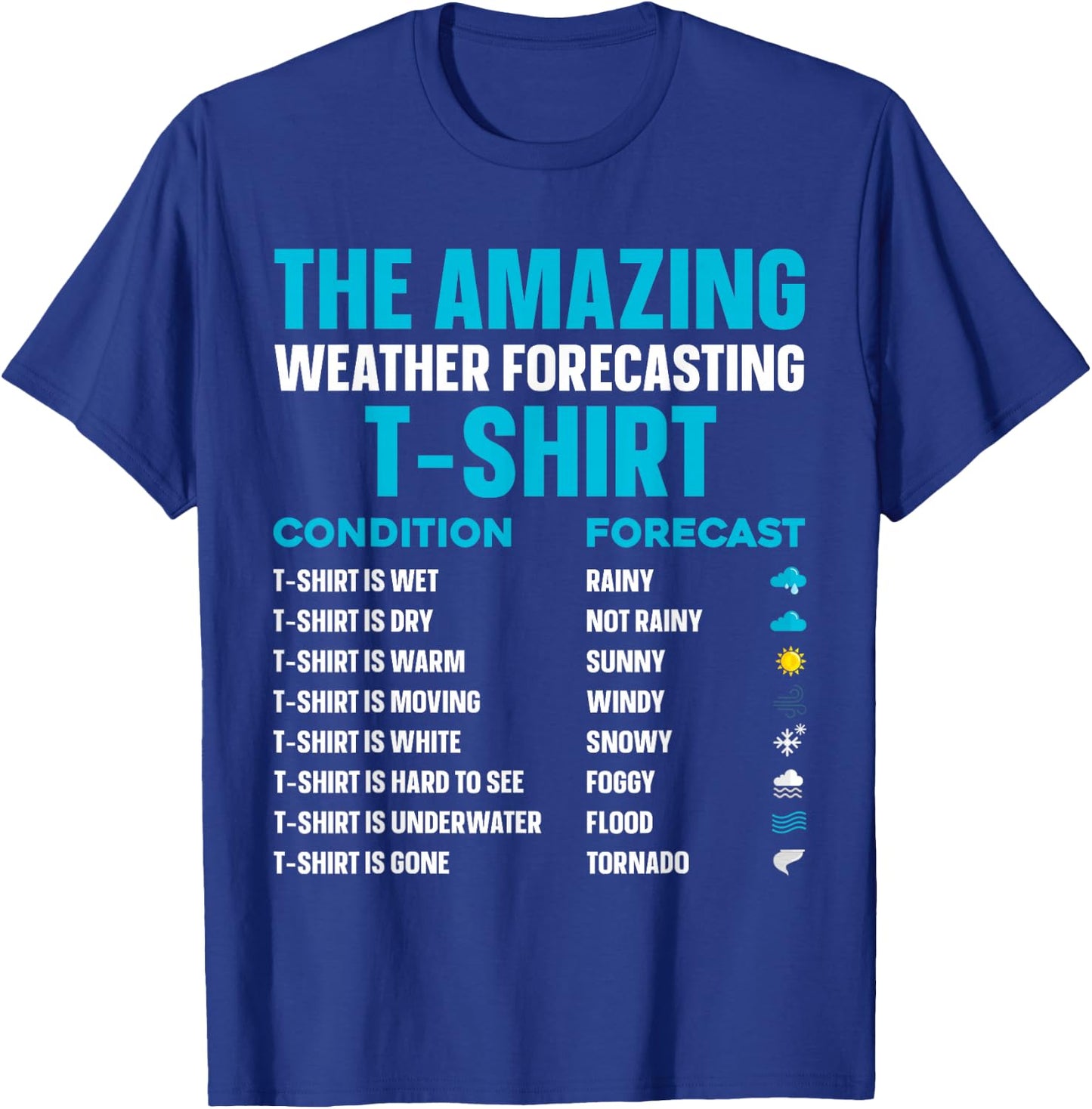 Cool Weather Forecasting Art Women Cloud Meteorology T-Shirt - T-Shirt | Royal