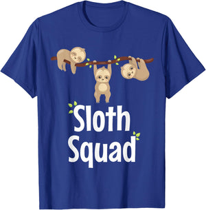 Sloth Squad Cute Sloth Matching Apparel and Kids T-Shirt - T-Shirt | Royal