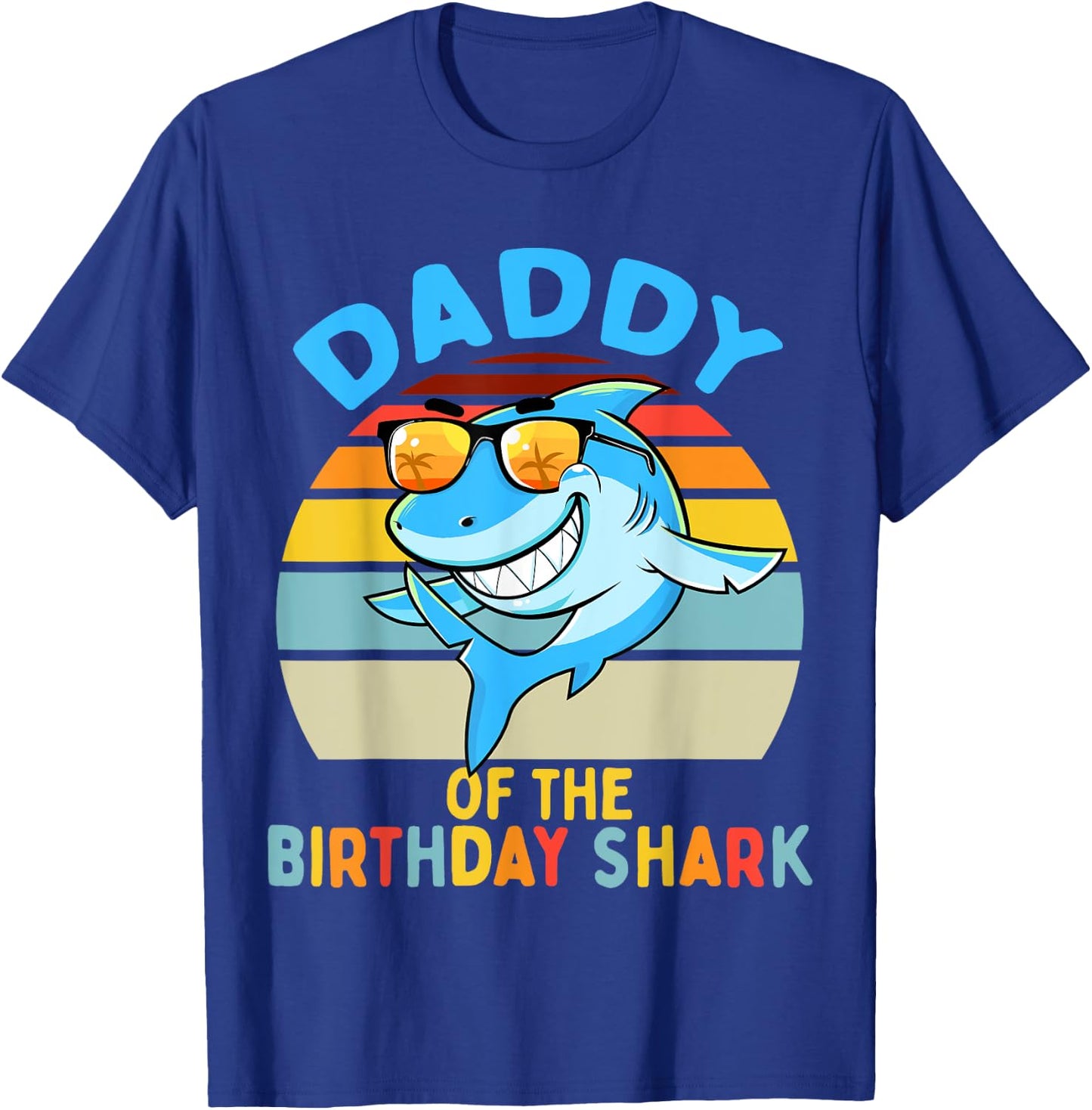 Daddy of the Shark Birthday Dad Matching Family T-Shirt - T-Shirt | Royal