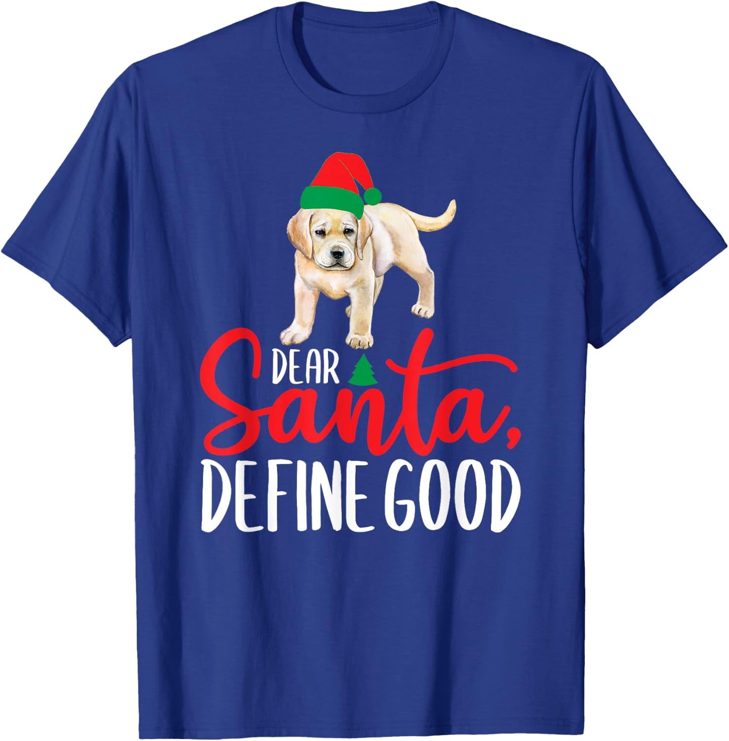 Funny Yellow Lab Christmas Dear Santa Labrador Retriever T-Shirt - T-Shirt | Royal