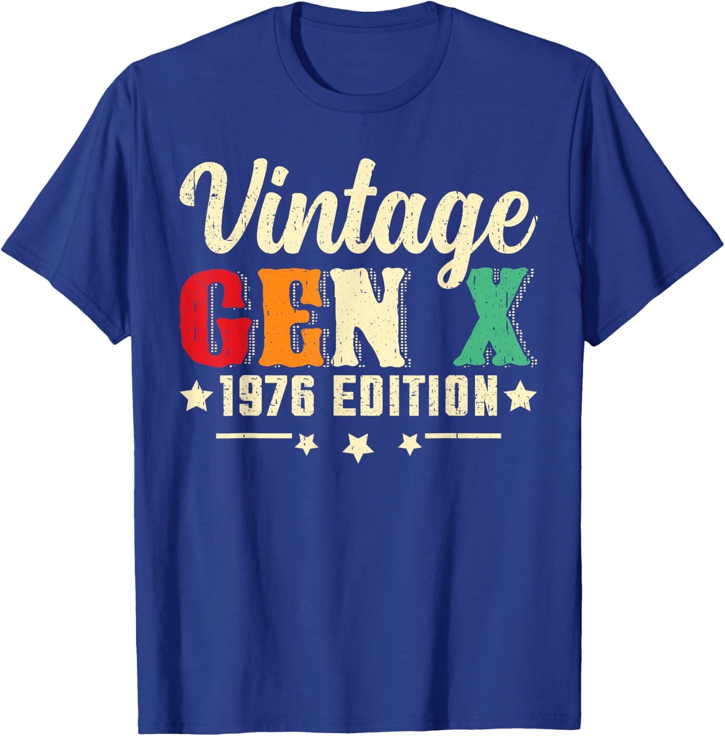 Vintage Gen X 1976 Edition Birthday T-Shirt - T-Shirt | Royal