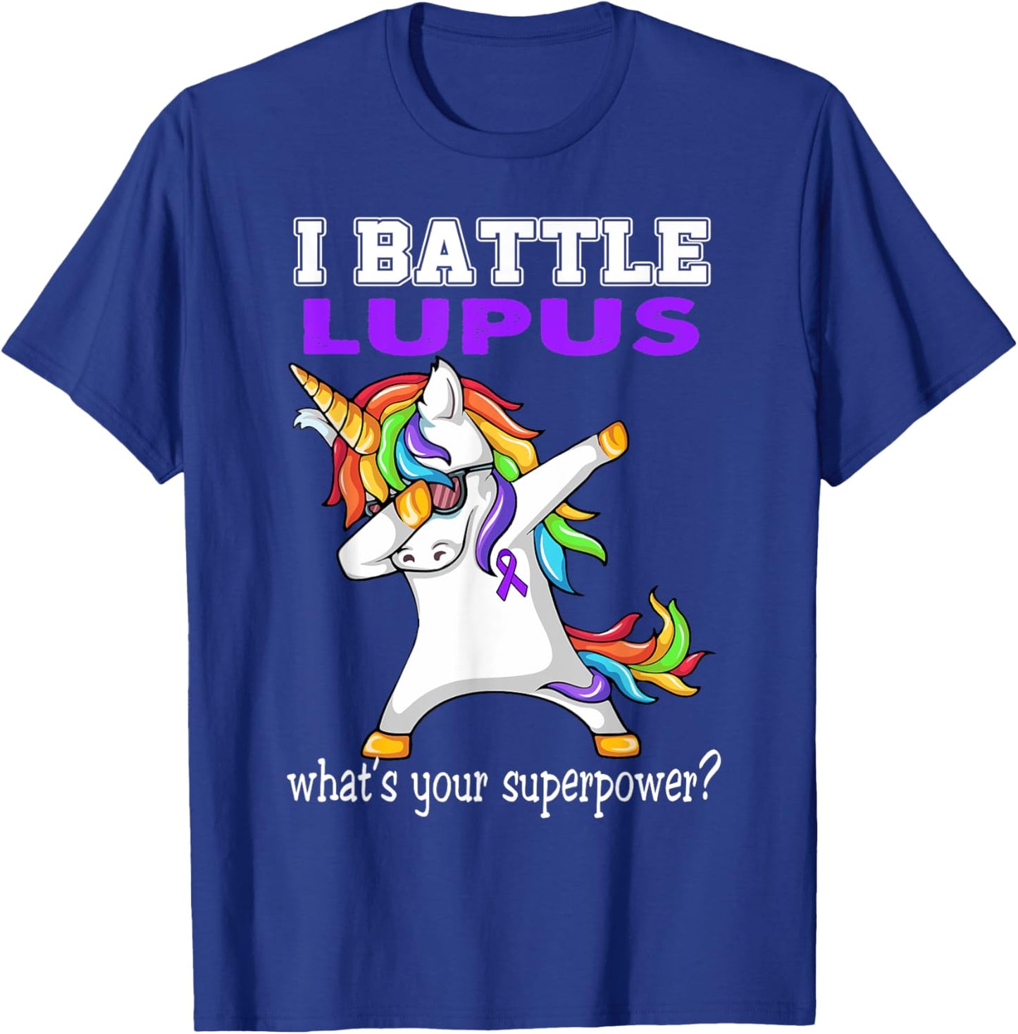 Unicorn I Battle Lupus Awareness T-Shirt - T-Shirt | Royal