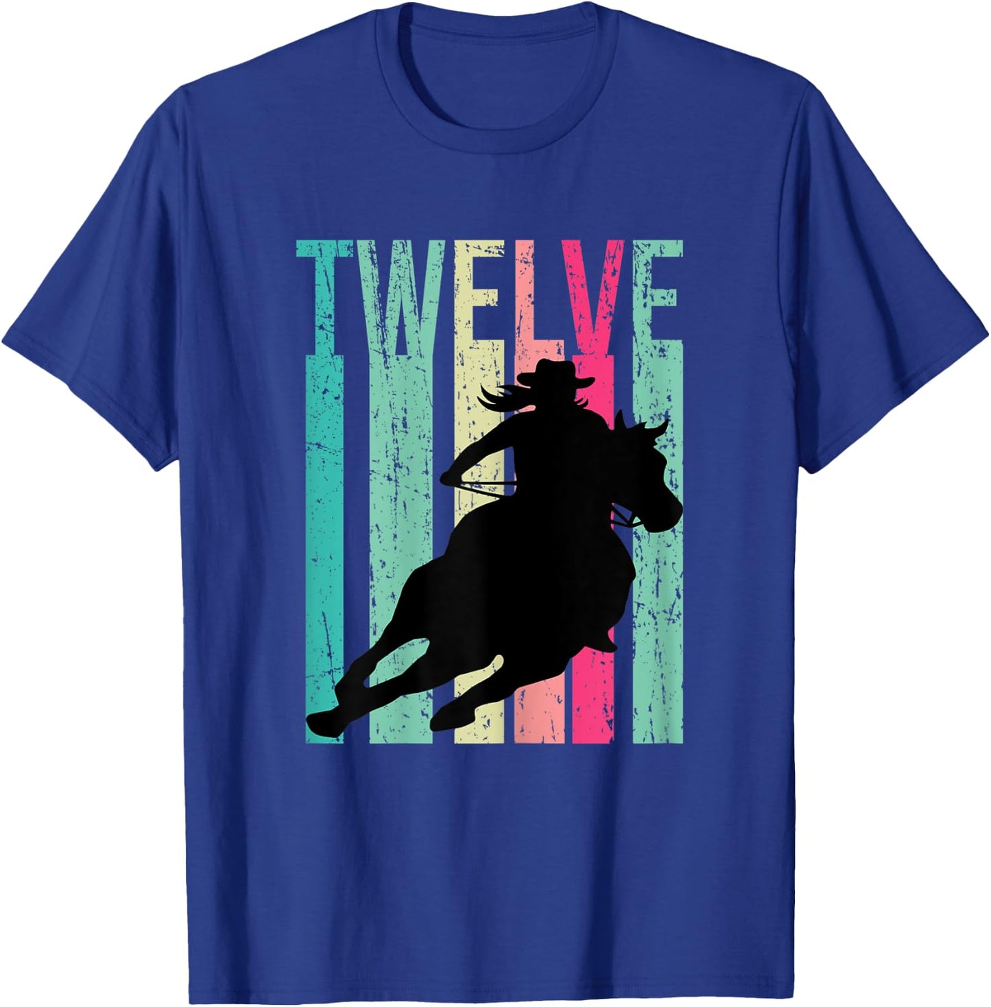 Retro Rodeo 12th Birthday Horse Lover Cowgirl Country 12 T-Shirt - T-Shirt | Royal