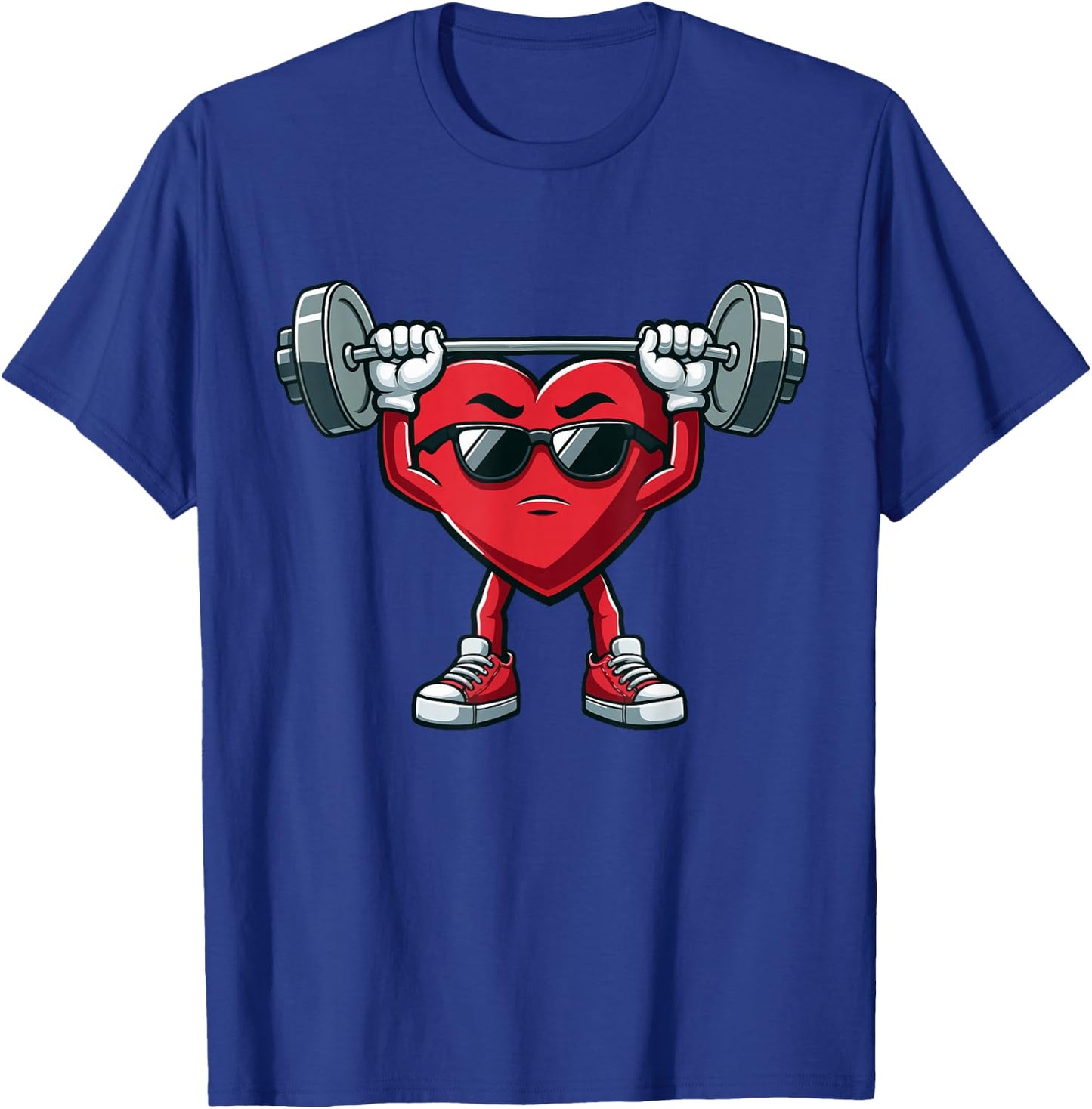 Funny Heart Weightlifting Valentines Day Deadlift Fitness T-Shirt - T-Shirt | Royal
