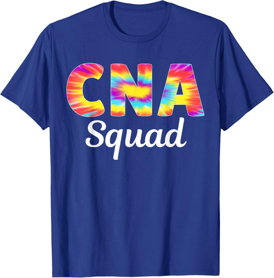 CNA Squad Certified Nursing Assistant Tie Dye Cute T-Shirt - T-Shirt | Royal