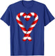 Candy Cane Heart Merry and Bright Red White Candy Couples T-Shirt - T-Shirt | Royal