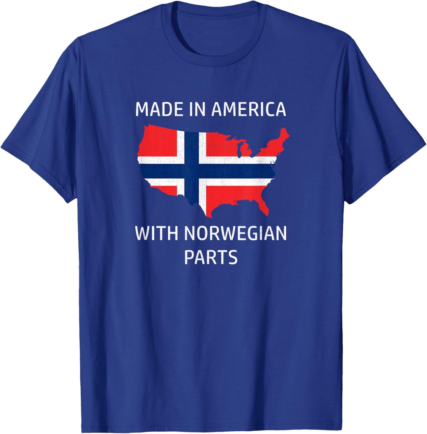 Made in America with Norwegian Parts - Norway and USA Pride T-Shirt - T-Shirt | Royal