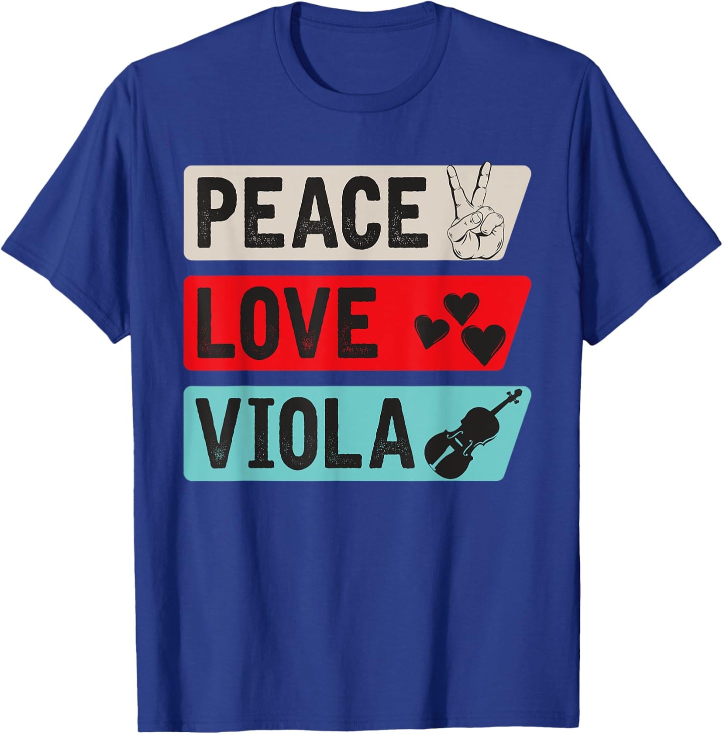 Peace Love Viola Guitar Viola Players Viola Music Instrument T-Shirt - T-Shirt | Royal