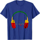Rasta Reggae Music Headphones Jamaica Heartbeat Music Note T-Shirt - T-Shirt | Royal