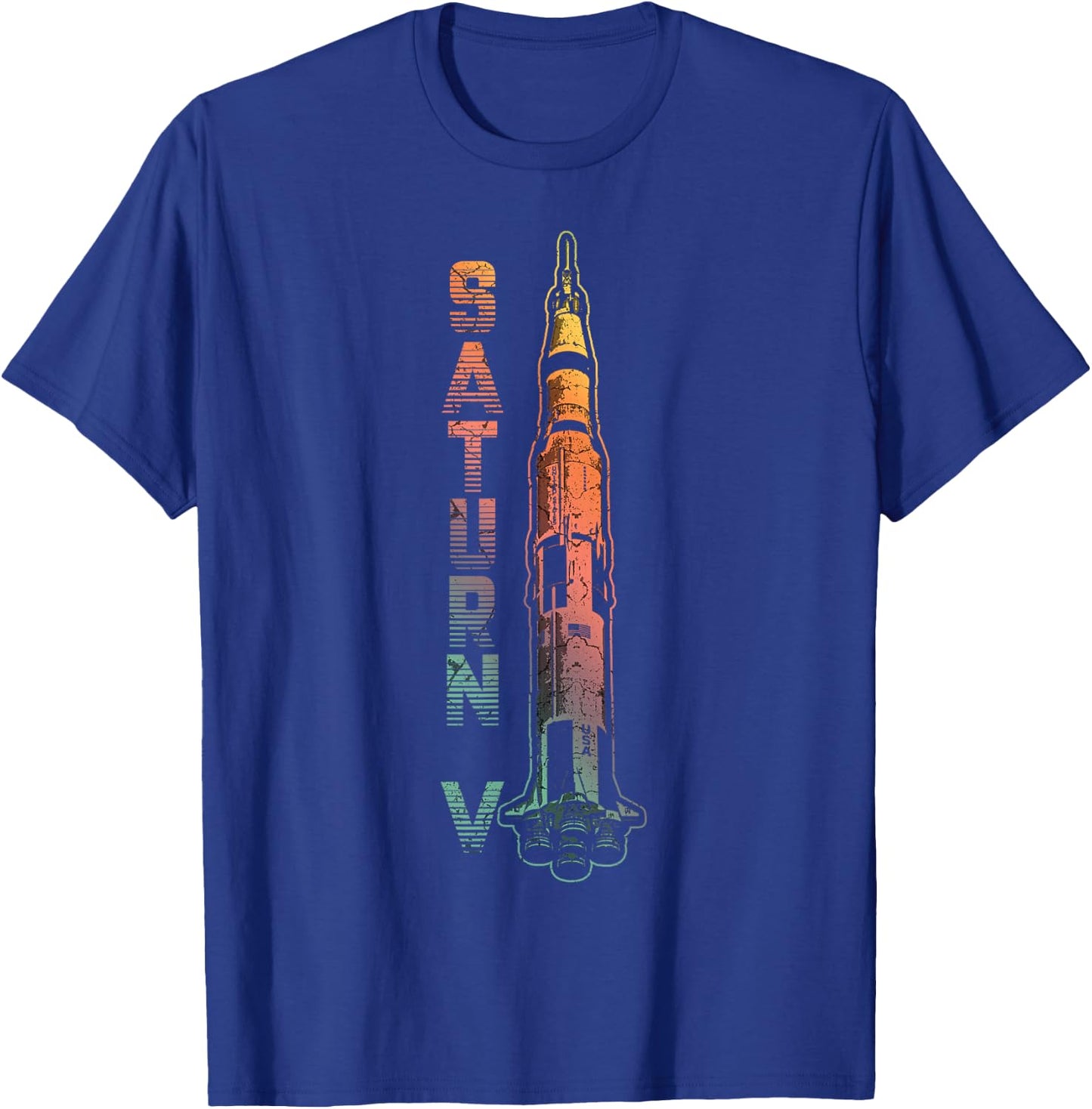 Saturn V Rocket Launch Vehicle Space American Spaceflight T-Shirt - T-Shirt | Royal