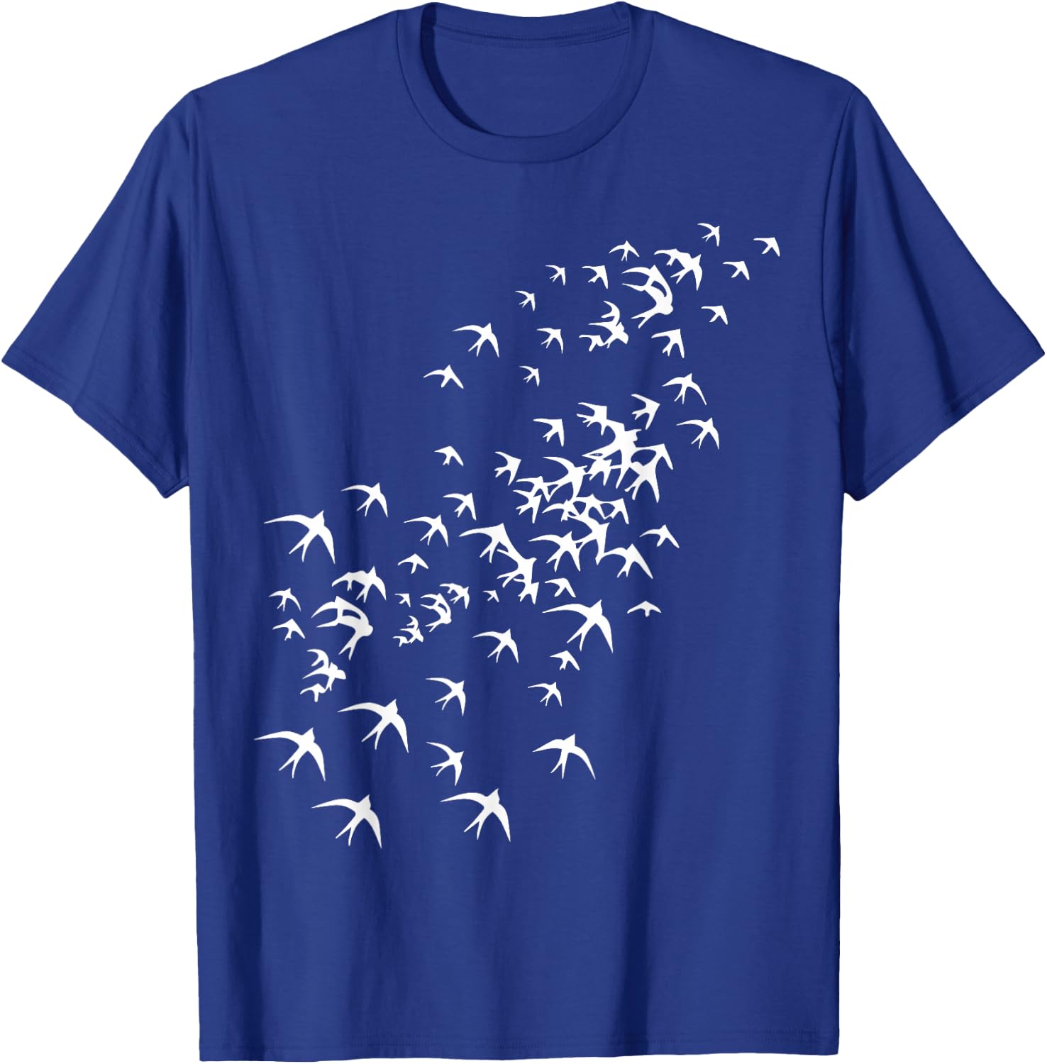 Flock of Flying Birds - Swarm of Swallows for Nature Lovers T-Shirt - T-Shirt | Royal