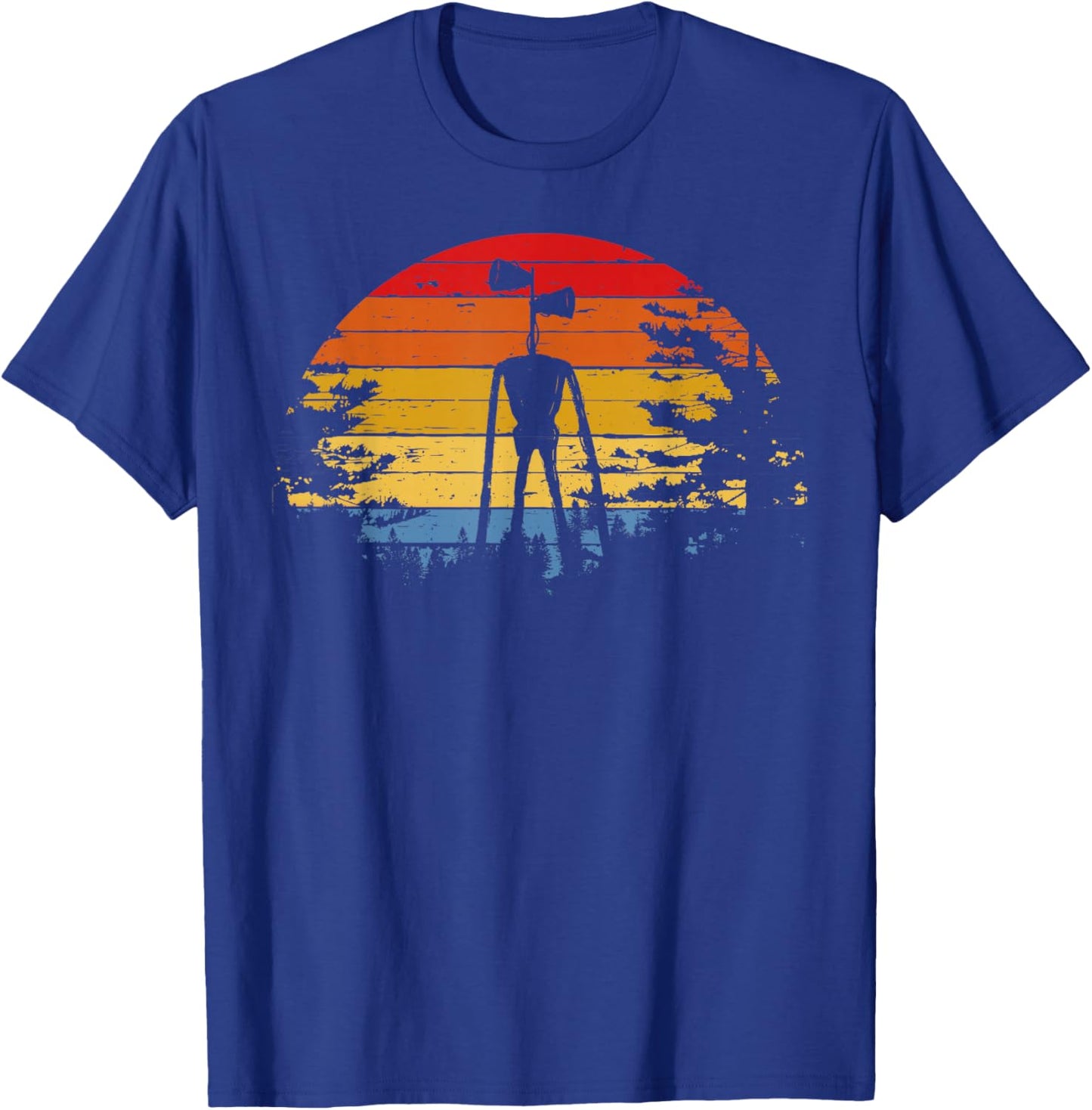 Vintage Retro Scary Siren Head Creepypasta Horror T-Shirt - T-Shirt | Royal
