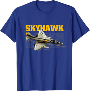 USA Military Warbird Airplane Skyhawk T-Shirt - T-Shirt | Royal