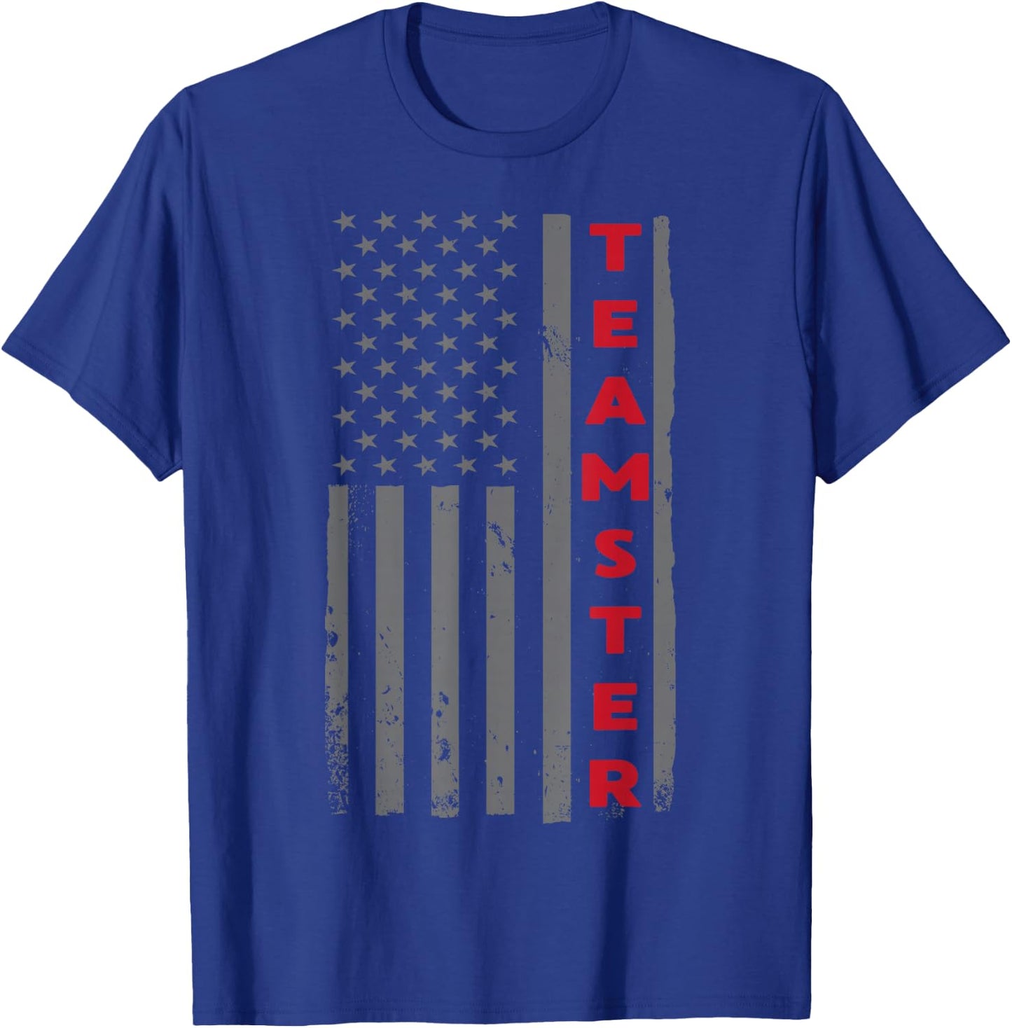 Teamster American Flag Patriotic Truck Driver US Trucking T-Shirt - T-Shirt | Royal