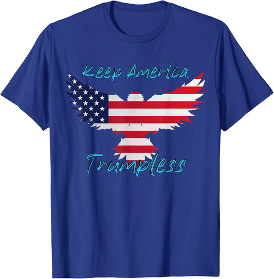 Keep America Trumpless Funny Anti-Trump Apparel T-Shirt - T-Shirt | Royal
