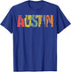 Austin Texas Distressed Vintage Musical Instrument Design T-Shirt - T-Shirt | Royal