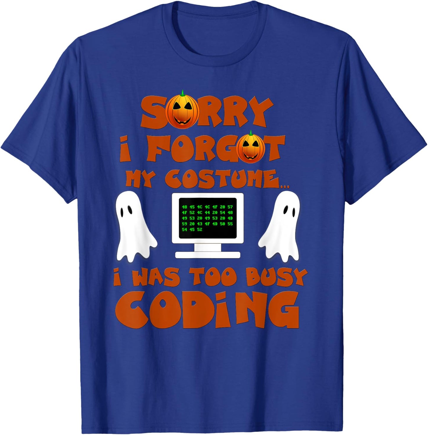 Halloween Programmer Coding Lazy Costume T-Shirt - T-Shirt | Royal
