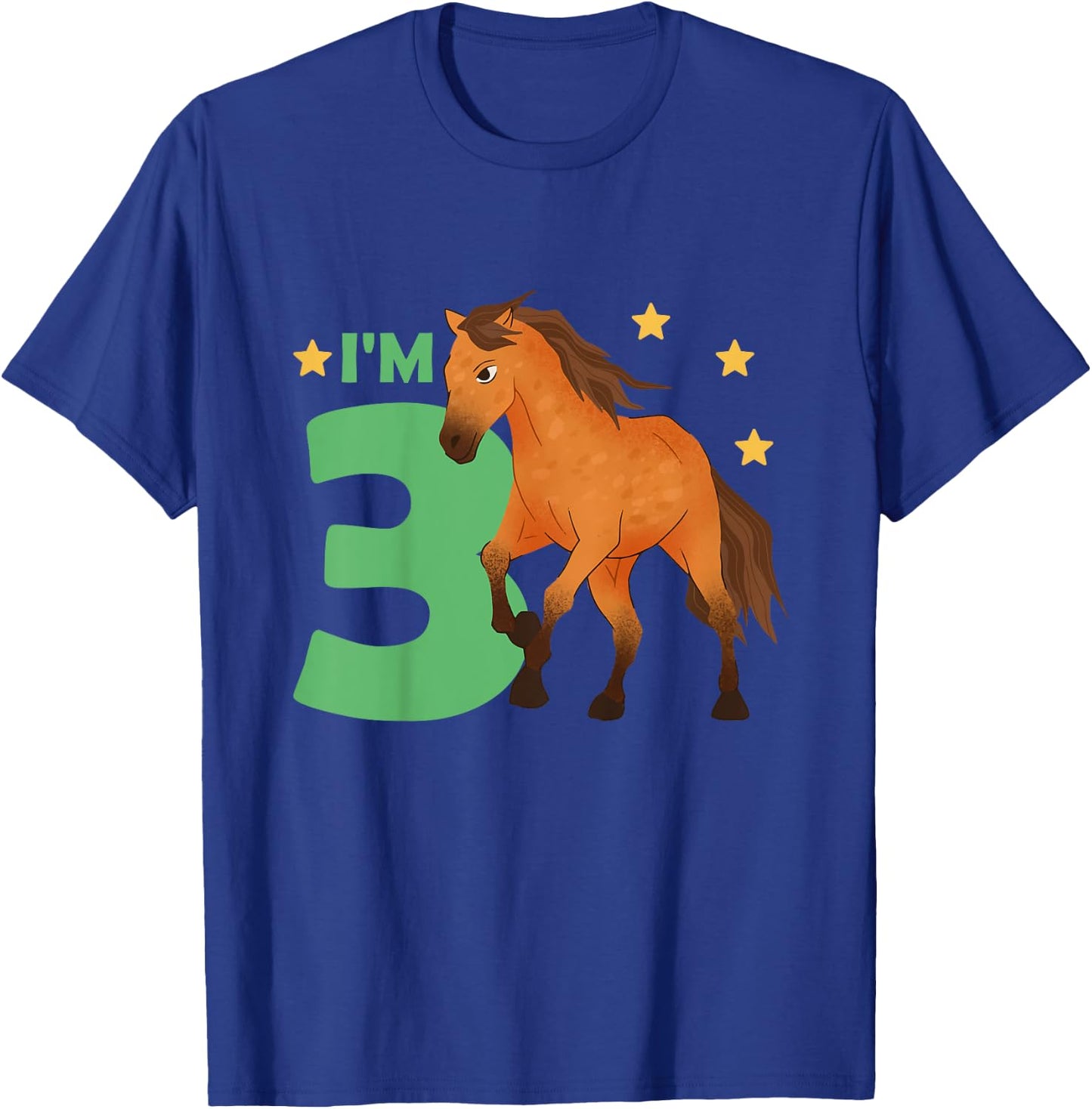 Children 3rd Birthday Horse Three Years Old Rider T-Shirt - T-Shirt | Royal