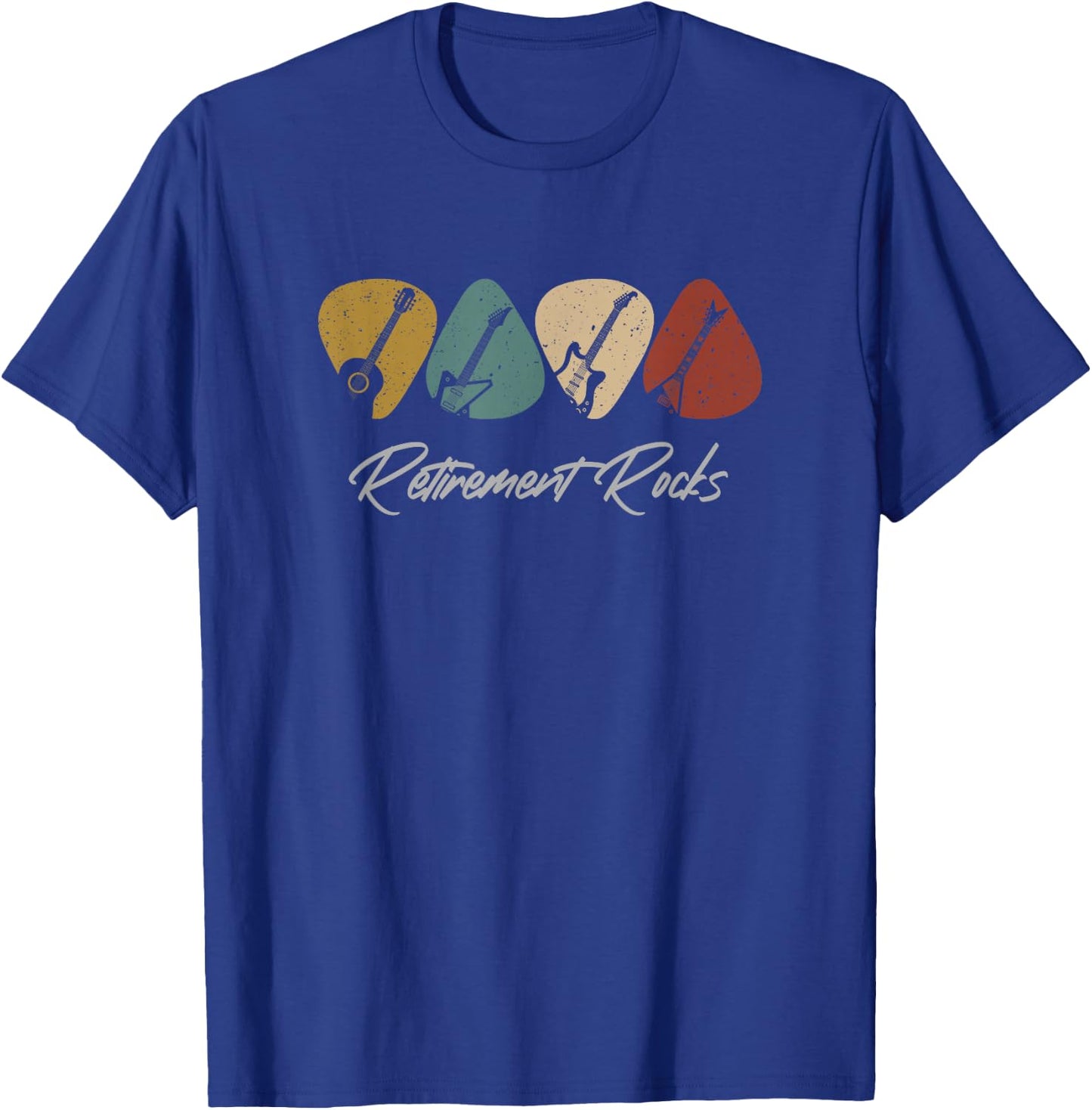Retirement Rocks - Funny Guitar Player Guitarist T-Shirt - T-Shirt | Royal