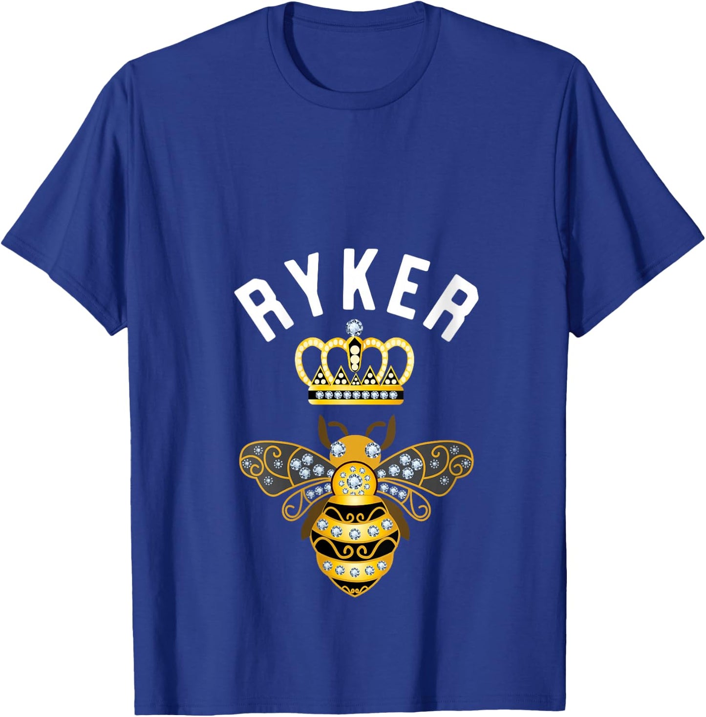 Ryker Name Ryker Birthday Gifts Queen Crown Bee Ryker V-Neck T-Shirt - T-Shirt | Royal