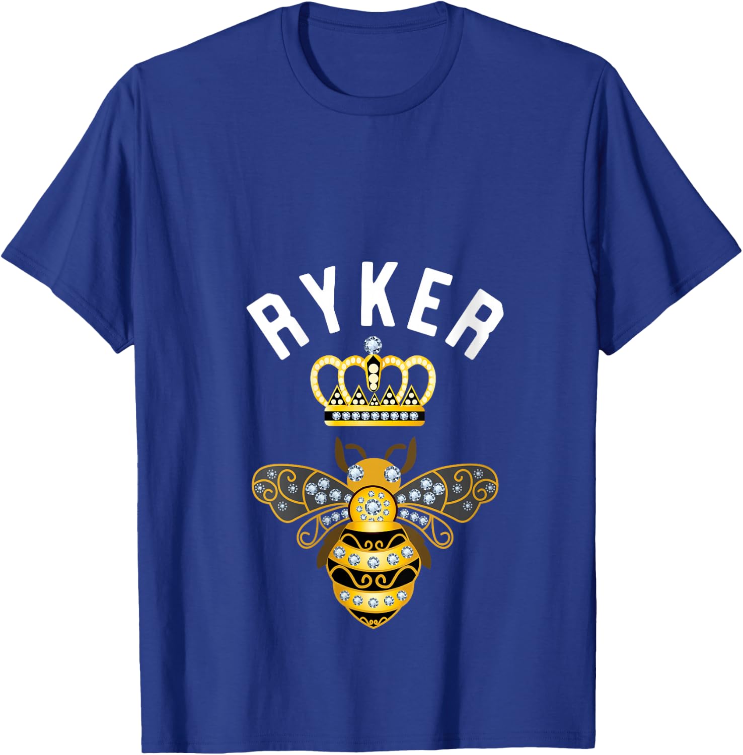 Ryker Name Ryker Birthday Gifts Queen Crown Bee Ryker V-Neck T-Shirt - T-Shirt | Royal