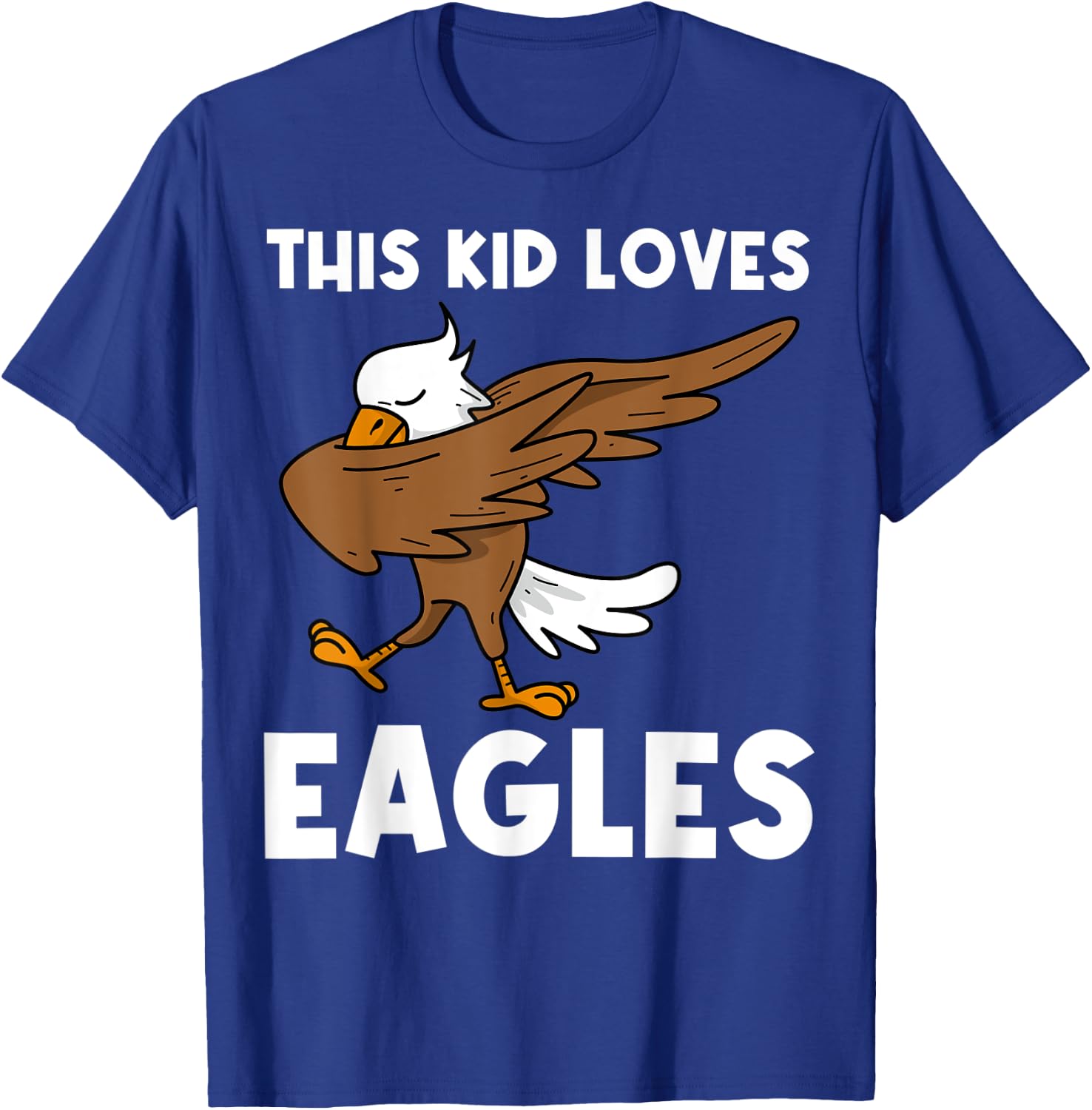 Cool Eagle Kids Boys Dabbing Bald Flying Animal T-Shirt - T-Shirt | Royal
