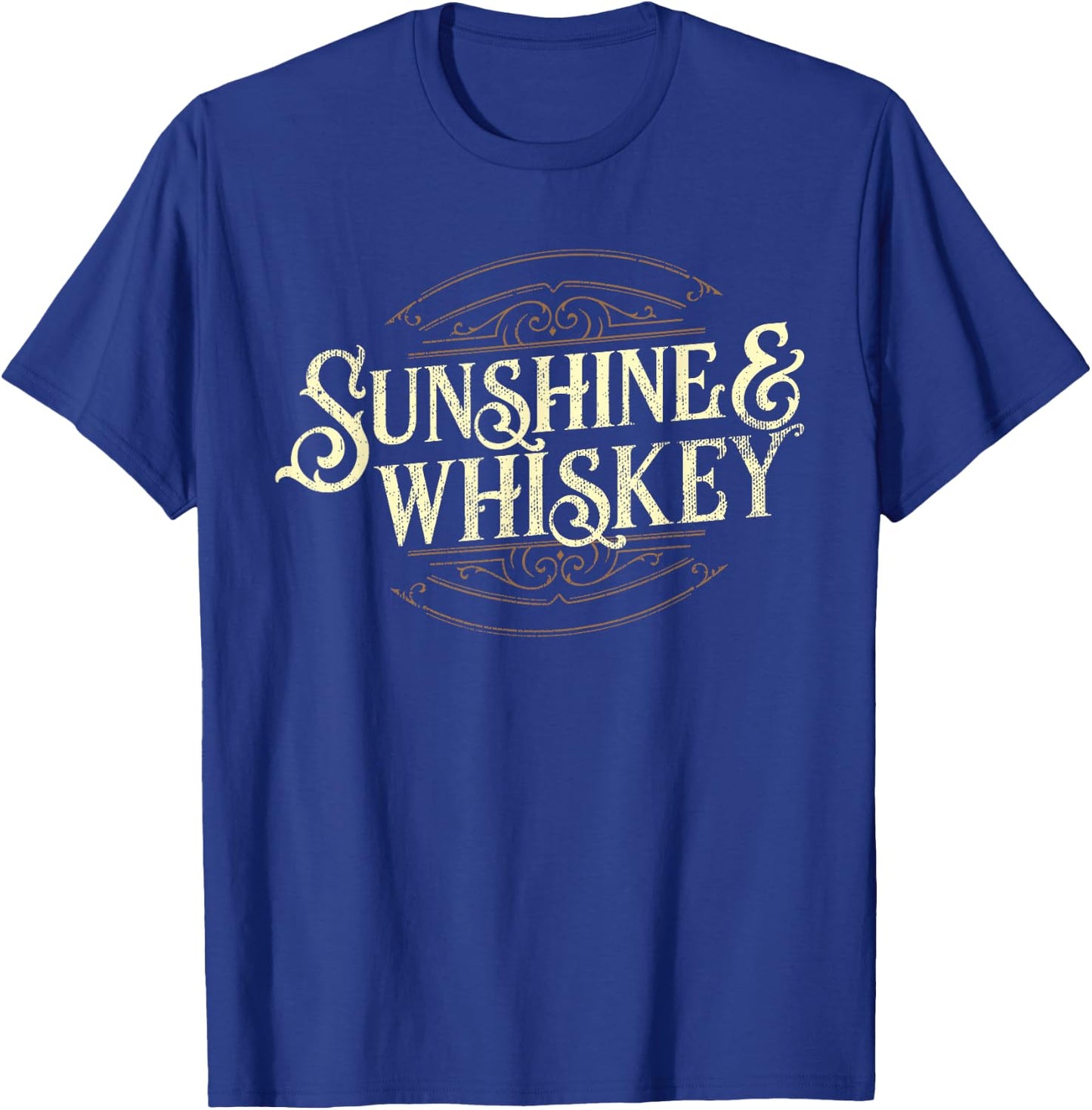 Vintage Sunshine and Whiskey Country Drinking T-Shirt - T-Shirt | Royal