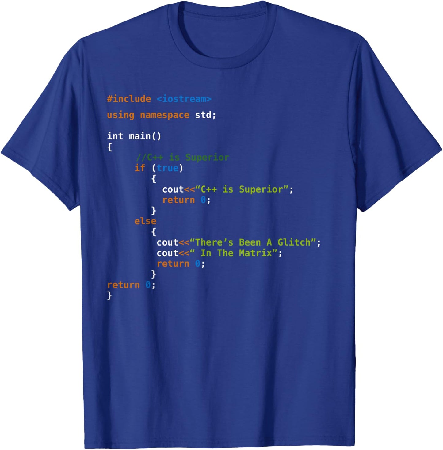 C++ Coding Programming Shirt for Programmers T-Shirt - T-Shirt | Royal