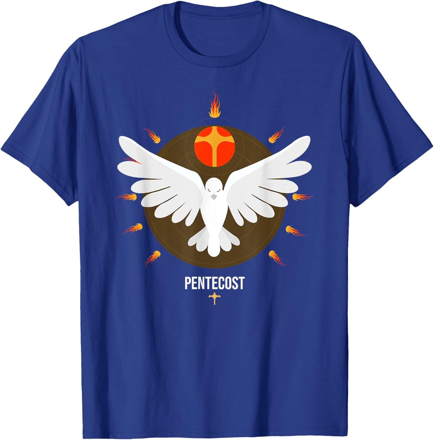 Pentecost Doves Tongues of Fire Flame Acts Whitsun Christian T-Shirt - T-Shirt | Royal