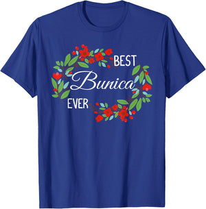 Best Bunica Ever Romanian Grandmother Mother's Day Flowers T-Shirt - T-Shirt | Royal