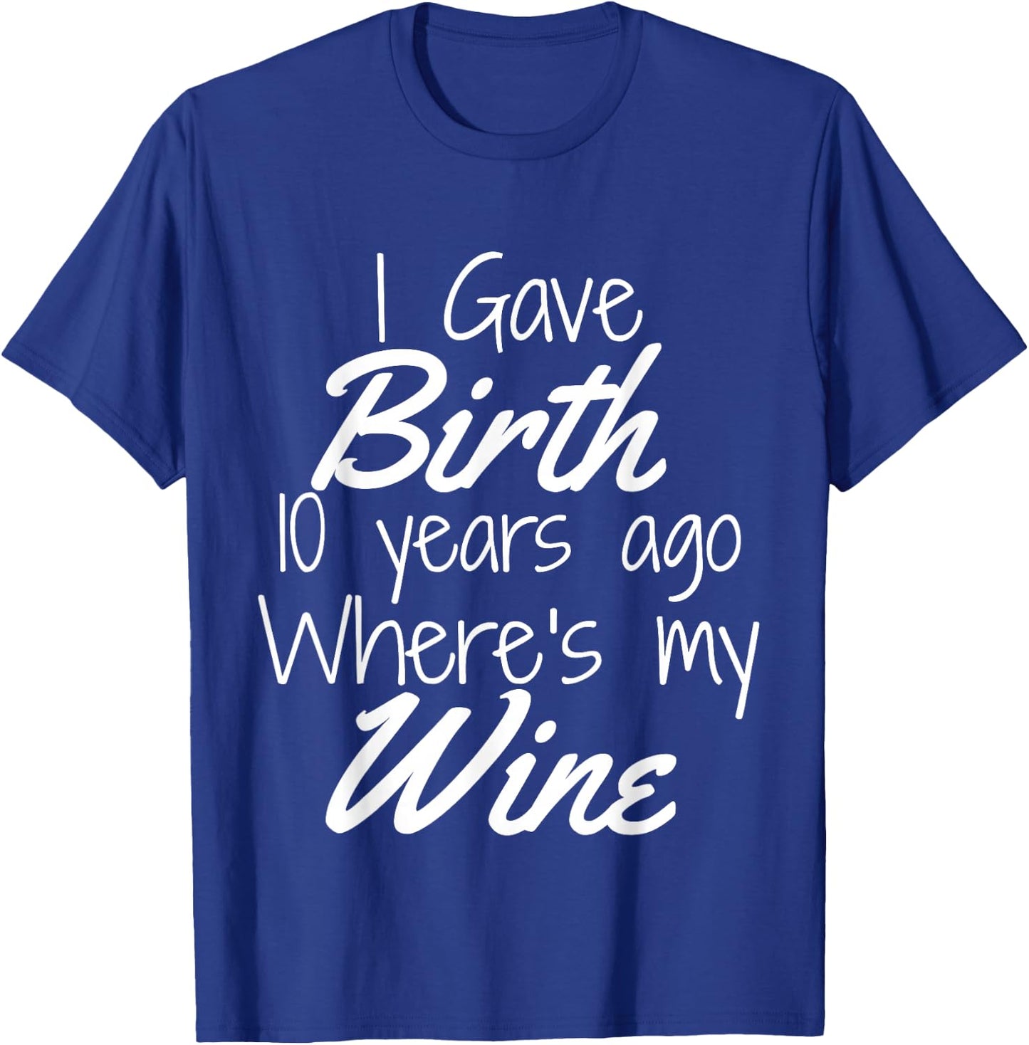 Mom Wine Shirt Mom Birthday Girl Boy 10th 10 Year Old Party T-Shirt - T-Shirt | Royal