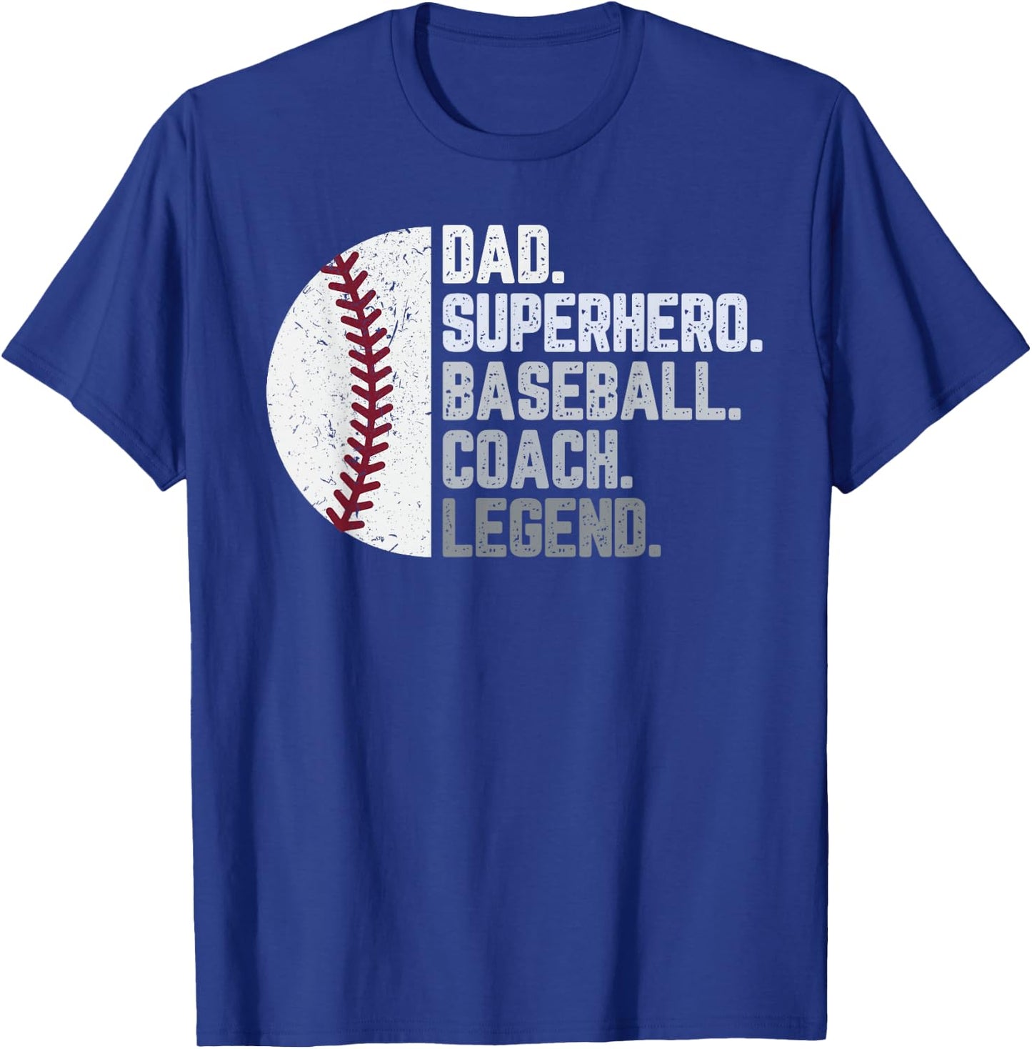 Baseball Coach Dad Shirt Dad Superhero Baseball Coach Legend T-Shirt - T-Shirt | Royal