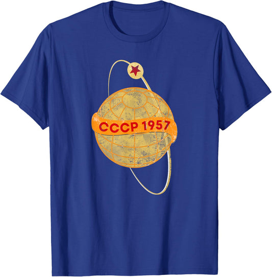 Vintage Sputnik USSR Soviet Union Soviet Propaganda T-Shirt - T-Shirt | Royal