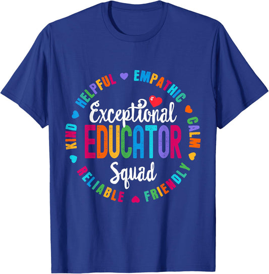 Exceptional Educator Squad Special Education Teacher Autism T-Shirt - T-Shirt | Royal