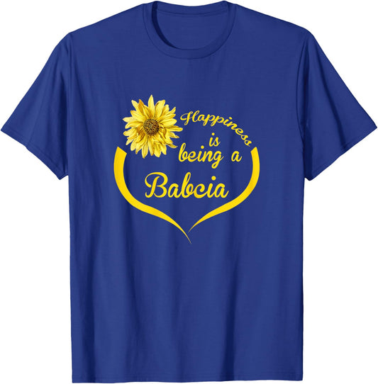 Babcia Design: Happiness Is Being A Babcia T-Shirt - T-Shirt | Royal