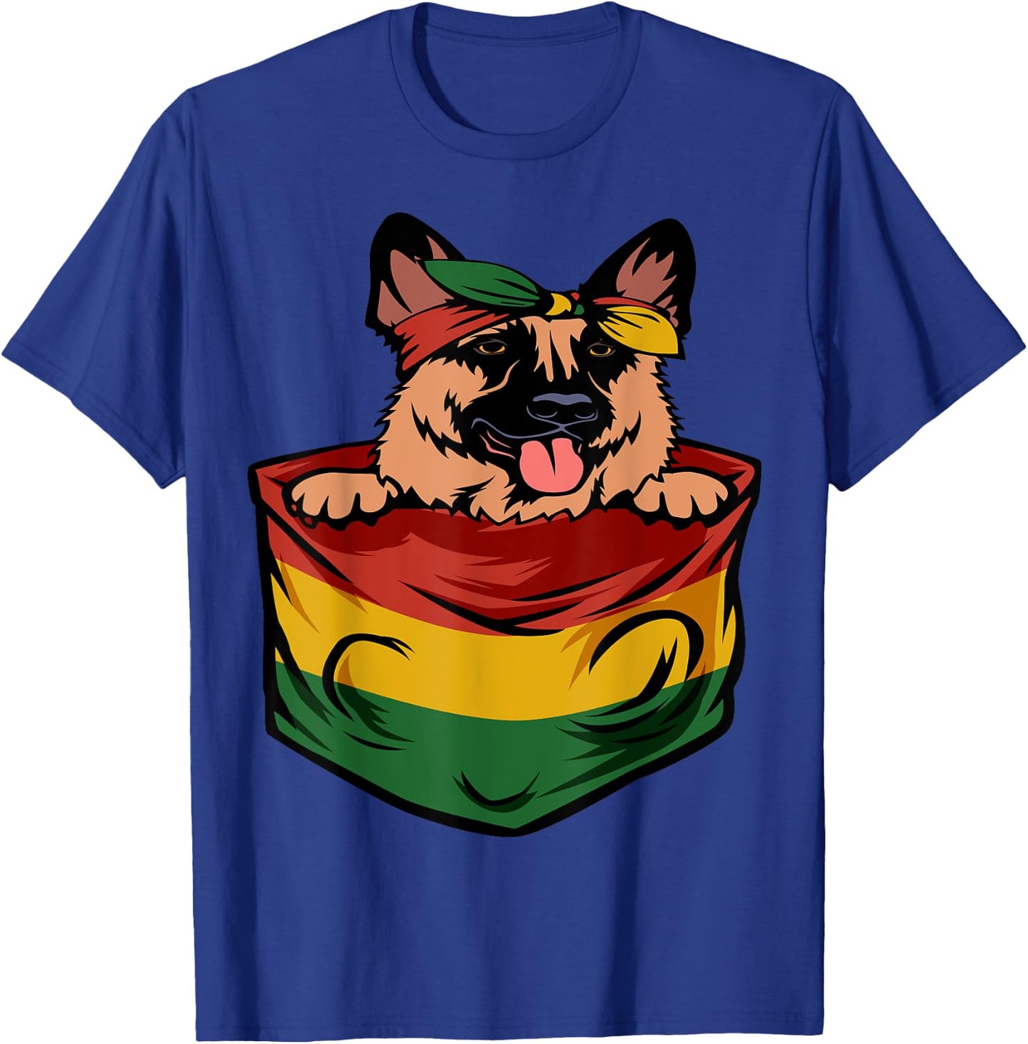German Shepherd Juneteenth Cute Dog Lover African American T-Shirt - T-Shirt | Royal