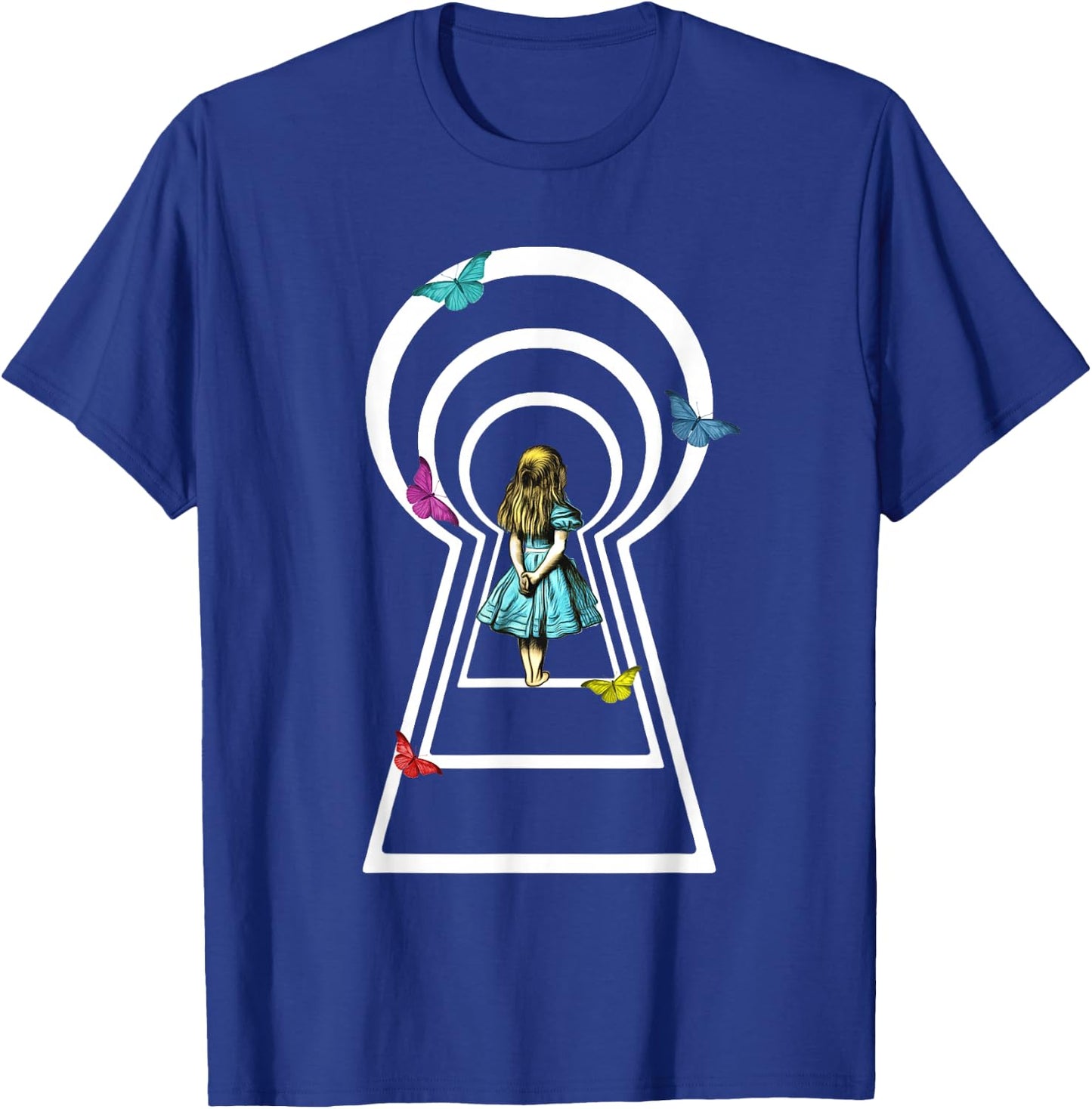 Alice In Wonderland Through The Keyhole T Shirt Design T-Shirt - T-Shirt | Royal