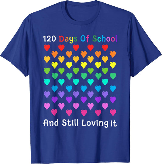 Cute 120 Days Of School 120th Day Student And Teacher Gift T-Shirt - T-Shirt | Royal