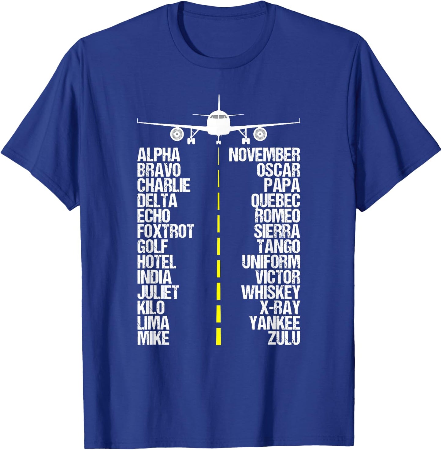 Aviation Phonetic Alphabet Code Pilot Airplane Aircraft T-Shirt - T-Shirt | Royal