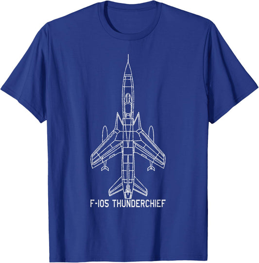 F-105 Thunderchief Classic Jet Plane USA Warplane Gift T-Shirt - T-Shirt | Royal