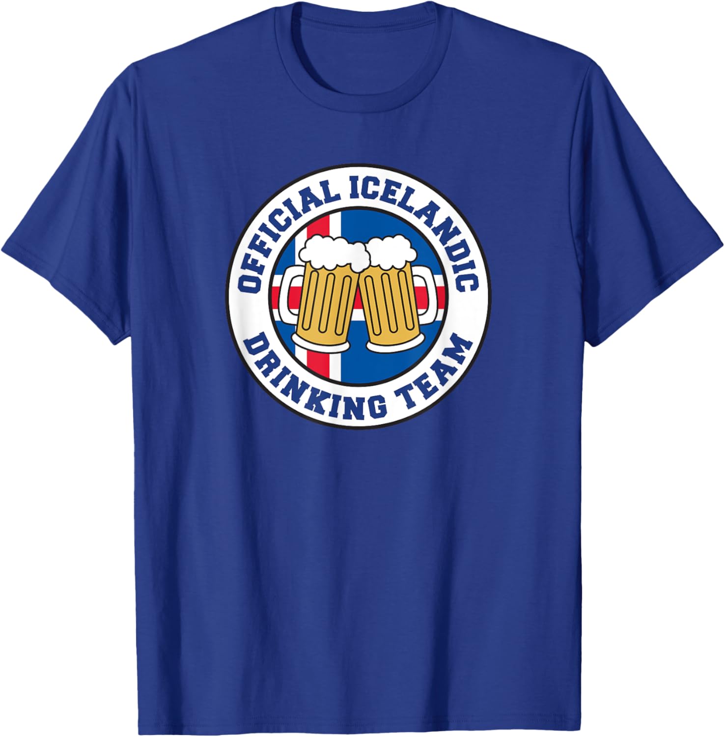 Official Icelandic Drinking Team Flag of Iceland Beer Funny T-Shirt - T-Shirt | Royal