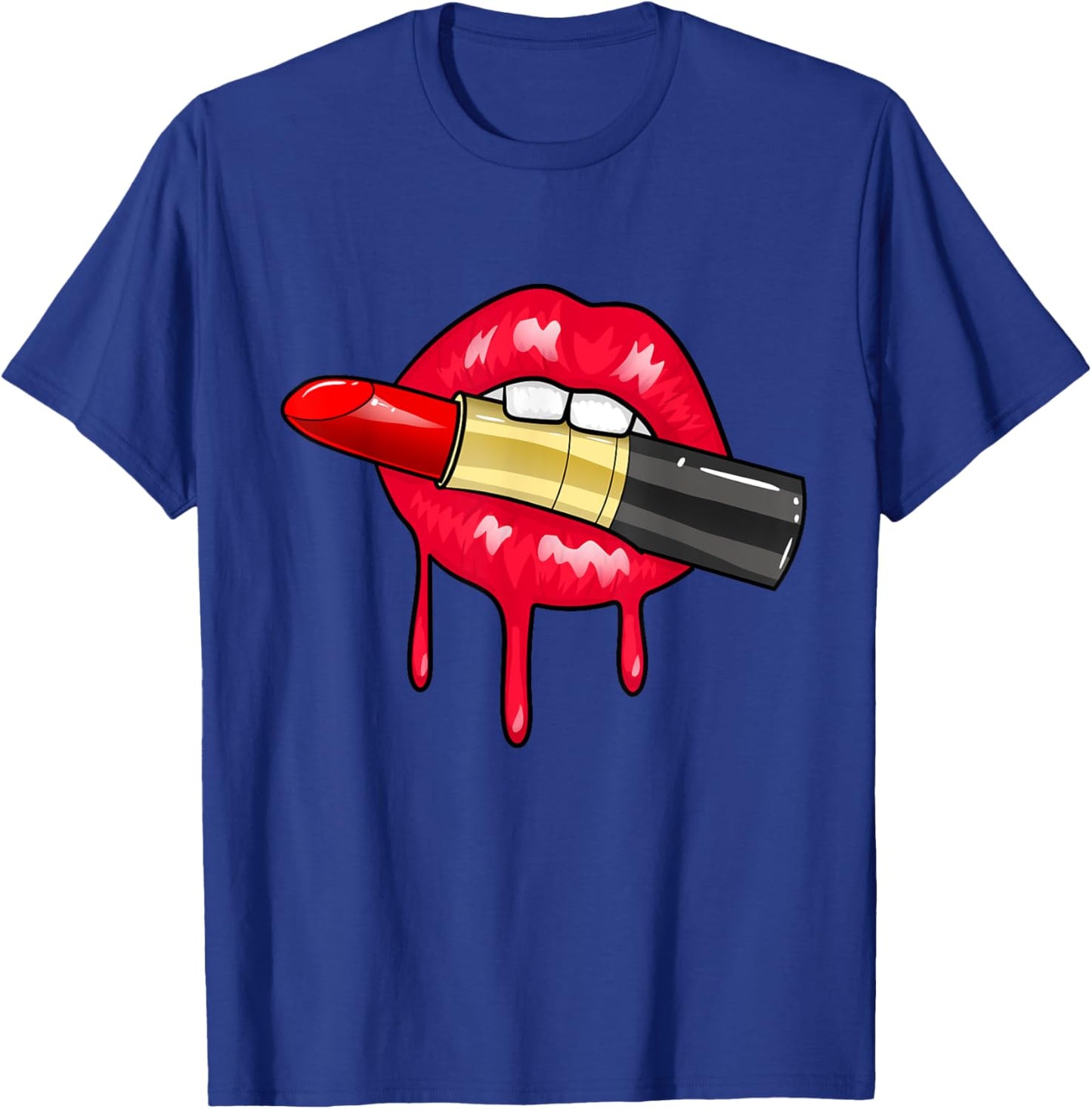 Women's Red Lipstick Juicy Sexy Lips Makeup Lip Color T-Shirt - T-Shirt | Royal