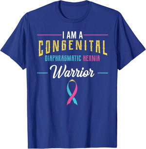 Congenital Diaphragmatic Hernia Awareness Ribbon CDH Warrior T-Shirt - T-Shirt | Royal