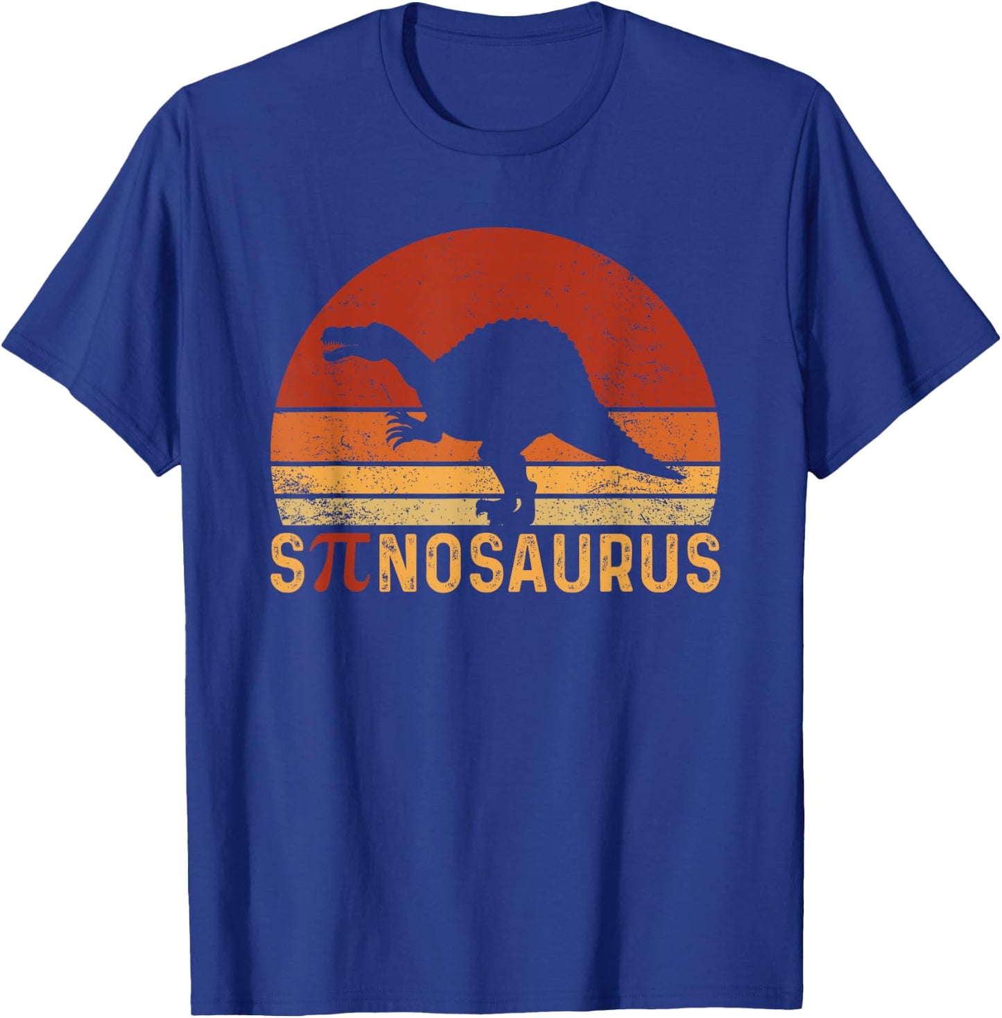 Funny Pi Day Pun Spinosaurus Dinosaur Math Teacher T-Shirt - T-Shirt | Royal