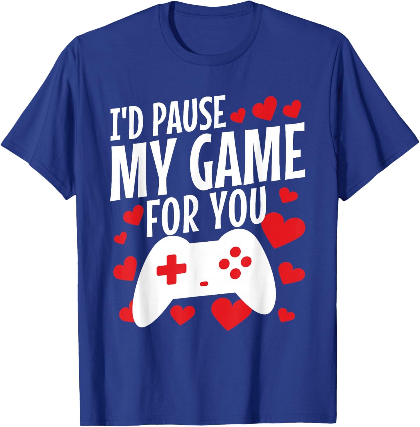 Kids Valentines Day Gamer Gift - Funny Game Lover Men Boys T-Shirt - T-Shirt | Royal
