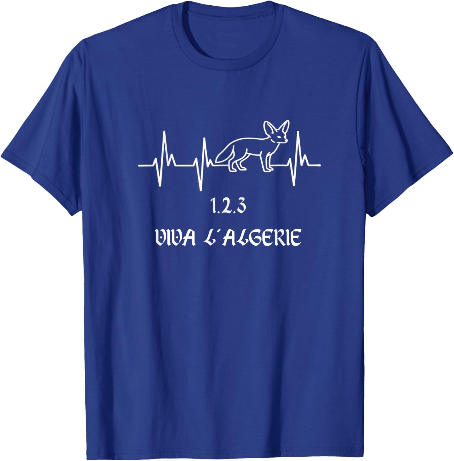 Algeria Soccer Heartbeat Football Pulse Graphic Fennec Pride T-Shirt - T-Shirt | Royal